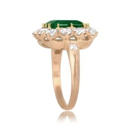 3.50ct Emerald and Diamond Cluster Livingston Ring OCT2530 top side view photo