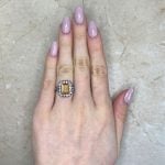 Topaz and Diamond Cluster Beloit Ring Hand Picture f1 OCT2533