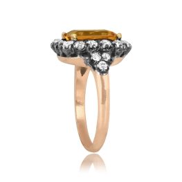 2.95ct Imperial Topaz and Diamond Beloit Ring OCT2533 top side view photo