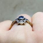 Bezel-Set Sapphire Center with Filigree Design Basket View f3 OCT2550