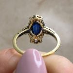 Back View Sapphire Set in Platinum on 18k Yellow Gold Ring f6 OCT2550