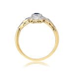 Edwardian Sapphire and Diamond Aimwell Ring, Circa 1910 OCT2550 side view photo