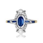 Edwardian era ring with sapphire and diamond filigree Aimwell Ring OCT2550