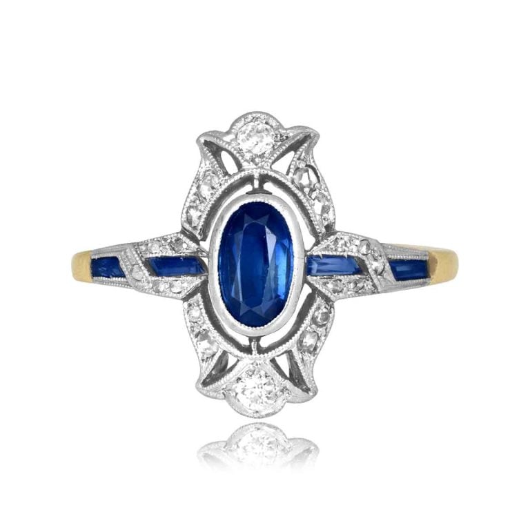 Edwardian Sapphire and Diamond Aimwell Ring, Circa 1910