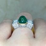 Emerald Center with Baguette Shaped Diamond Accents Basket View f3 OCT2557