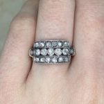 Three rows of Old European cut and rose cut diamonds Finger View f2 OCT2569