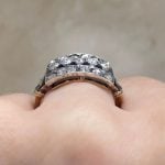 Basket View Diamonds set in Platinum on 18k Yellow Gold ring f3 OCT2569