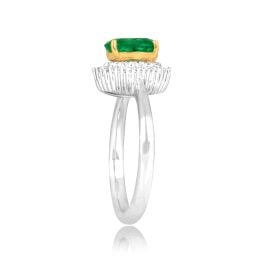 1.20ct Emerald and Diamond Double Halo Edrada Ring RKK3014171 top side view photo