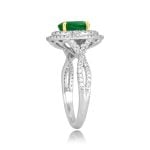 1.00ct Oval Emerald and Diamond Terrati Ring RKK3510431 top side view photo