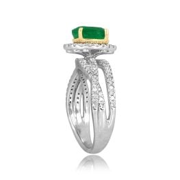 1.00ct Emerald and Diamond Falerna Ring RKK3510638 top side view photo