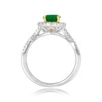 1.00ct Oval Cut Emerald and Diamond Camellino Ring RKK3511324 side view photo