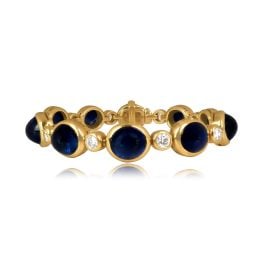 Sapphire and diamond alternating pattern bezel-set Bulgari Bracelet SB4090