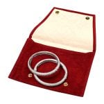 Cartier White Gold Diamond Bangles SB4199 side view photo with pouch