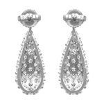 round hanging Diamond Drop Eldredge Earrings SEV203 back view photo