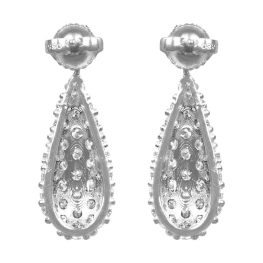 round hanging Diamond Drop Eldredge Earrings SEV203 back view photo