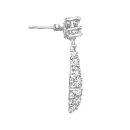Diamond Drop earrings with intricate detailing Eldredge Earrings SEV203 top side view photo