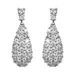 drop designed earrings with round diamonds set in platinum Eldredge Earrings SEV203