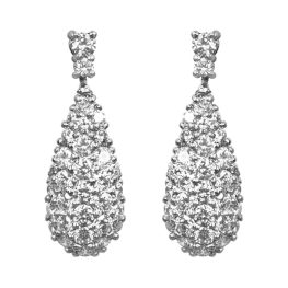 drop designed earrings with round diamonds set in platinum Eldredge Earrings SEV203