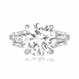4.05 carat center diamond with a GIA certificate and tapered baguette accenting diamonds Carmen Ring SH4ct1