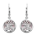 ruby, sapphire, tsavorite, diamond Floral Drop Langley Earrings SH529 Back View Photo