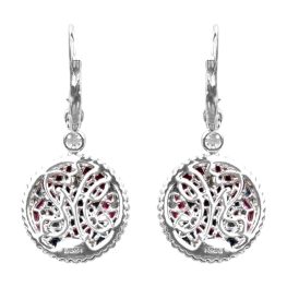 ruby, sapphire, tsavorite, diamond Floral Drop Langley Earrings SH529 Back View Photo
