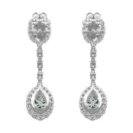 Emerald and Diamond Seminole Earrings SH530 back view photo