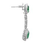 Emerald and Diamond Seminole Earrings SH530 top side view photo
