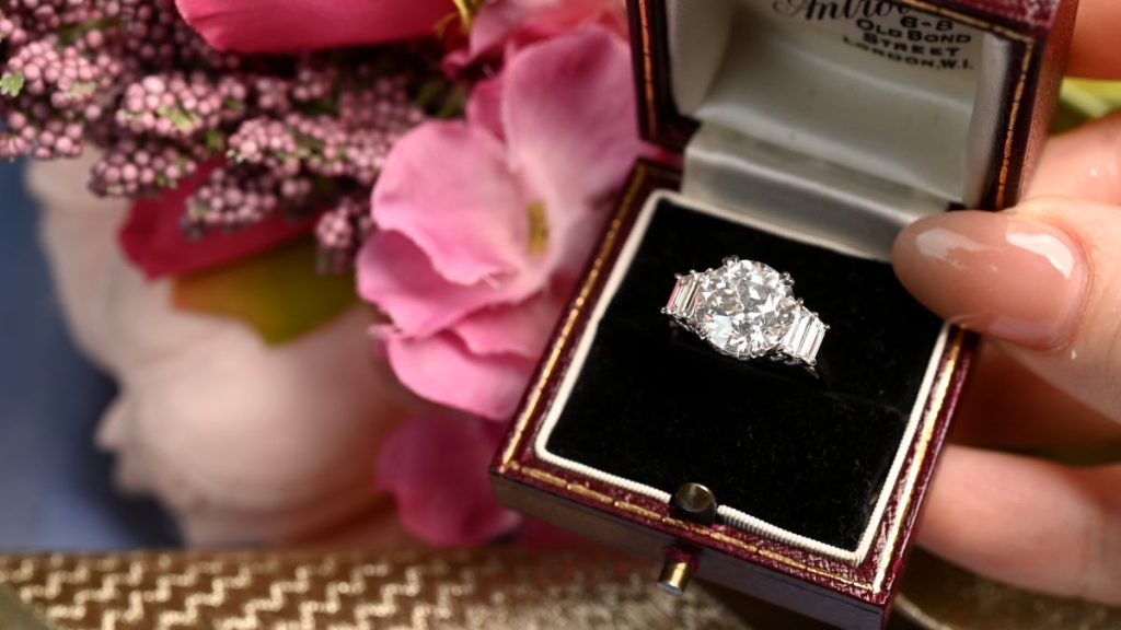 Upgraded Engagement Ring in Box with Model Hand
