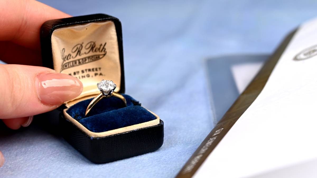 Vintage Engagement Ring from Estate Diamond Jewelry Certificate