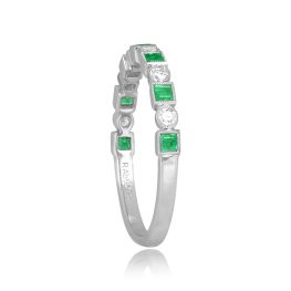 emerald and diamong platinum half eternity Polima Band 16126 TSV