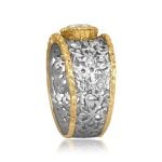 Vintage Buccellati Gold 0.75ct Diamond Ring 15818 top side view photo
