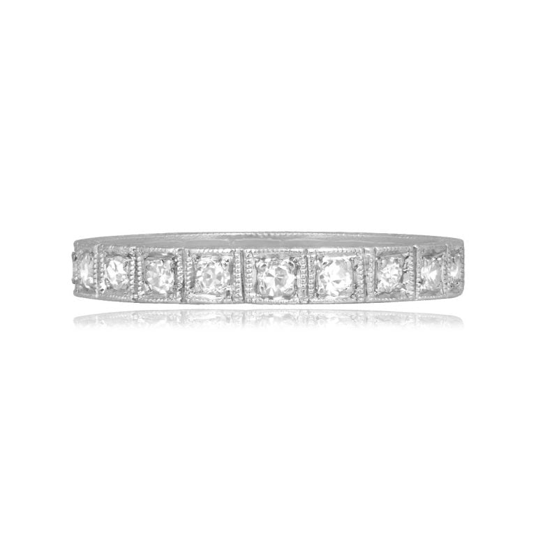 Art Deco Diamond Fornace Band, Circa 1920 2.5mm