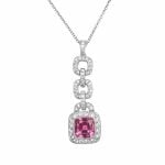 signed tiffany pink sapphire and diamond legacy necklace Tiffany Necklace 16074
