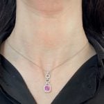 Tiffany Necklace with a halo of pave-set diamonds