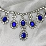 diamond and sapphire necklace floral design Bellegra Necklace 16082
