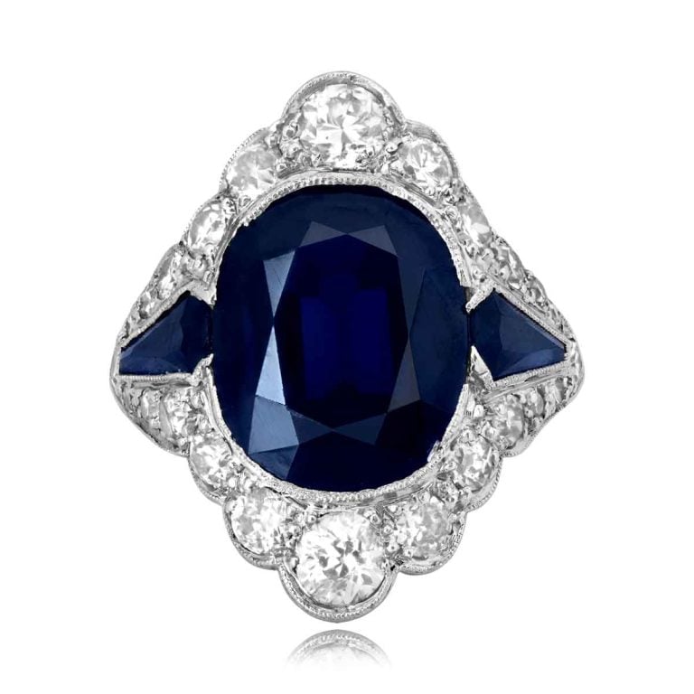 Art Deco 4.75ct Sapphire and Diamond Noale Ring, Circa 1920