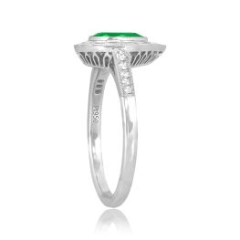 0.47 carat pear shaped emerald diamond halo ring Alvide Ring 16133 TSV