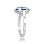 2.33ct Round Aquamarine platinum Halo diamond accent Portela Ring 16134 TSV