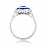 1.69ct Sapphire and diamond platinum Double Halo Cammoro Ring 16137 SV