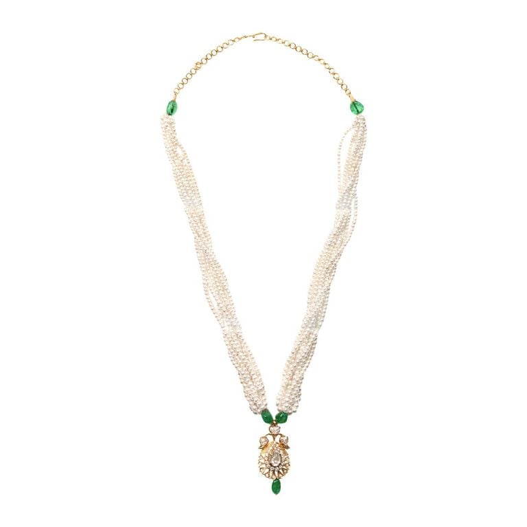 GIA Vintage Brown Diamond and Pearl Vasto Necklace, Circa 1980