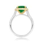 3.17ct Emerald and Diamond Halo Sandin Ring RKK2636266 side view photo