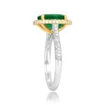 3.17ct Emerald and Diamond Halo Sandin Ring RKK2636266 top side view photo