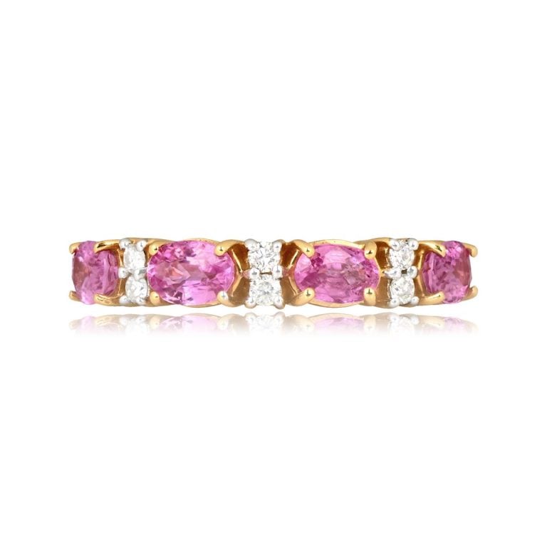 Pink Sapphire and Diamond Calles Ring