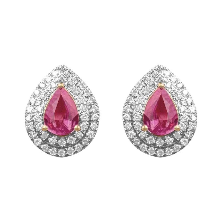 Pink Sapphire and Diamond Caselle Earrings