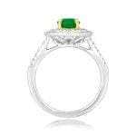 1.00ct Emerald and Diamond Halo Amantea Ring RKK3507672 side view photo