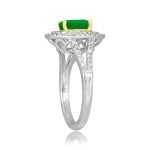 1.00ct Emerald and Diamond Halo Amantea Ring RKK3507672 top side view photo