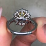 1.00ct Emerald Floral Prisa Ring Hand Photo 6