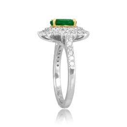 1.00ct Emerald and Diamond Floral Prisa Ring RKK3511045 top side view