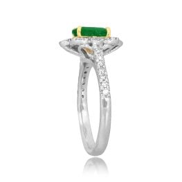 1.00ct Emerald and Diamond Verzino Ring RKK3511721 top side view photo