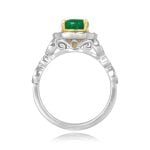 1.00ct Oval Cut Emerald and Diamond Ortiano Ring RKK3511726 side view photo